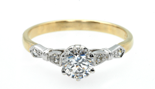 full image for 428C-Diamond-antique-style-engagement-ring-set-with-0.75ct-brilliant.jpg