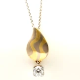 18ct bi tone diamond pendant and chain