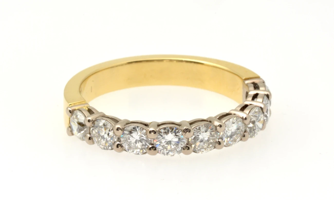 18ct yellow white diamond eternity ring Aurum Fine Jewellery, Auckland NZ