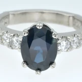 SOLD..Sapphire and Diamond ring in Platinum
